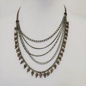 Beads and chains fashion necklace